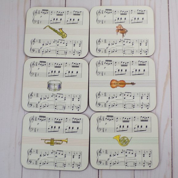 Jason Coasters Musical Notes Set of 6 2HG0025 - Picture 1 of 7